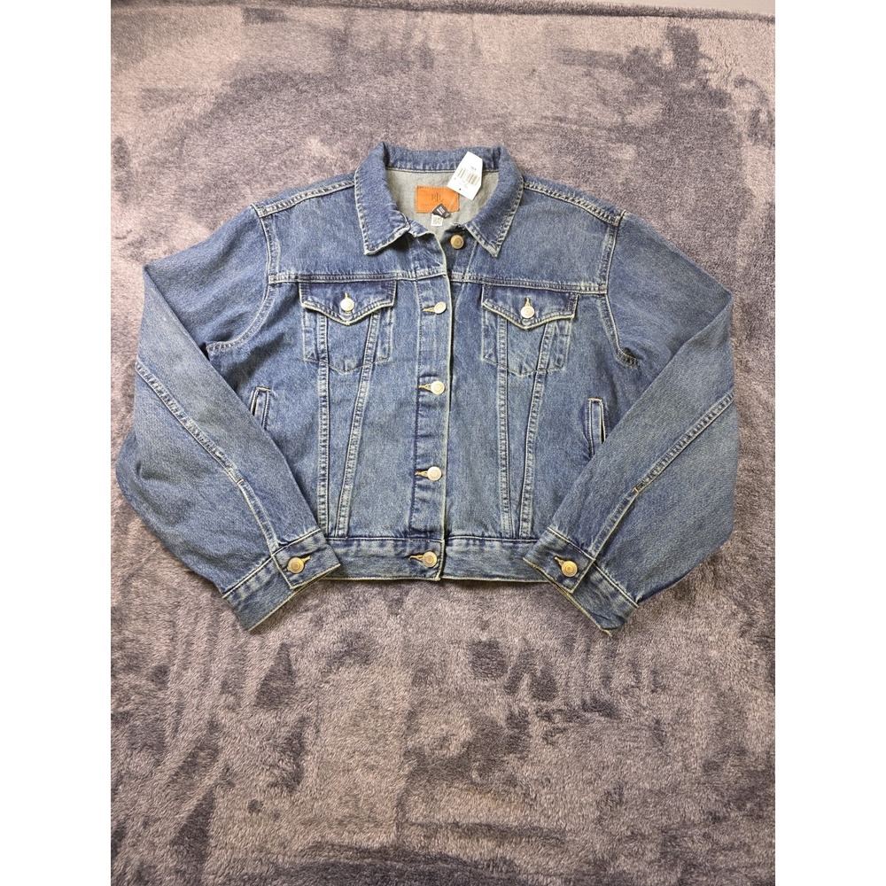 Lauren Ralph Lauren Denim Trucker Jacket Womens XXL Blue Y2K Streetwear Cowgirl